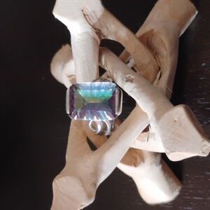 925 Sterling Silver Mystic Topaz Cocktail Ring